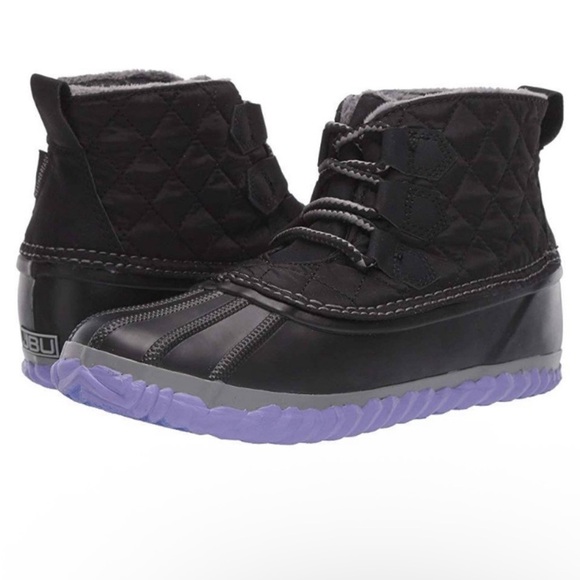 JBU Shoes - JBU BY JAMBU | Women's Nala Weather Ready Rain Boot, Black Nylon/Lilac